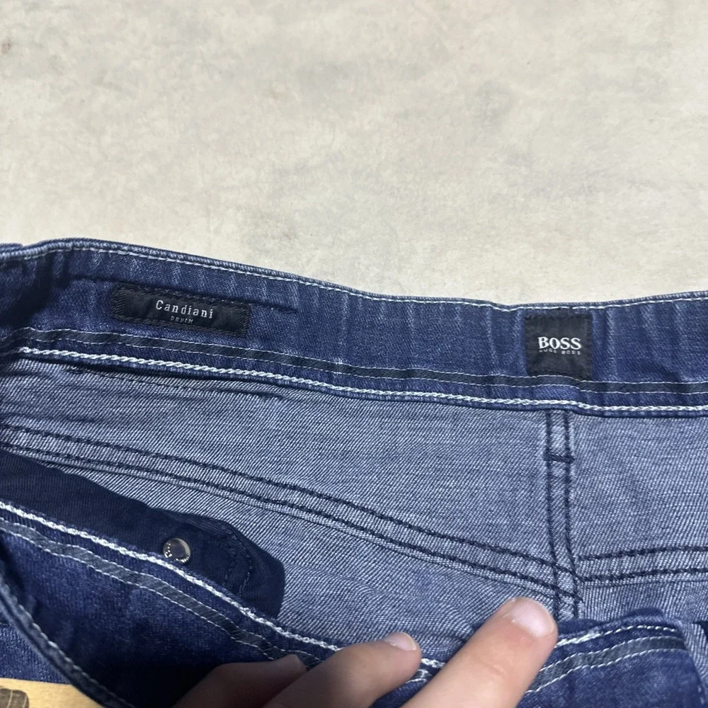 Hugo BOSS Men's SZ 34x30 Jeans Blue Italian Candiani Denim Stretch Slim Fit